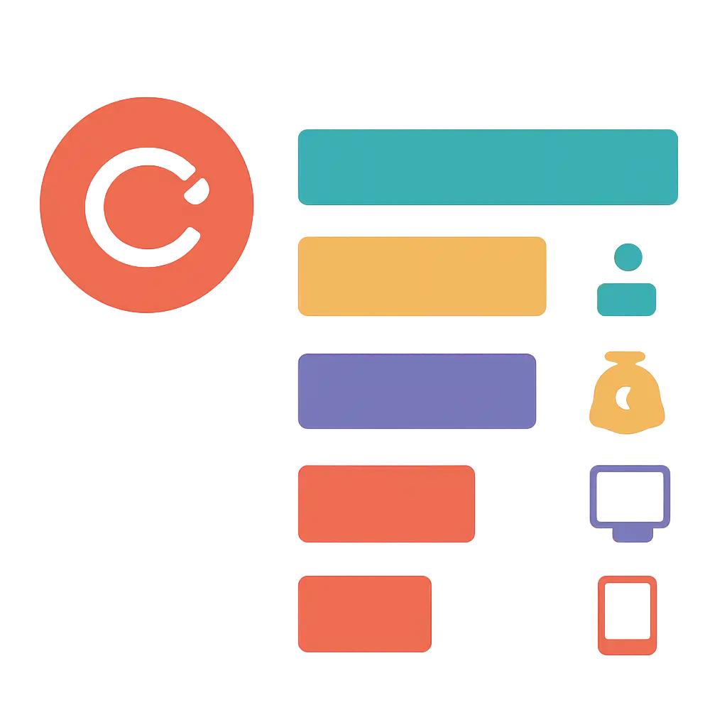 Infographic comparing options using coloured bars and, Rummy Circle
