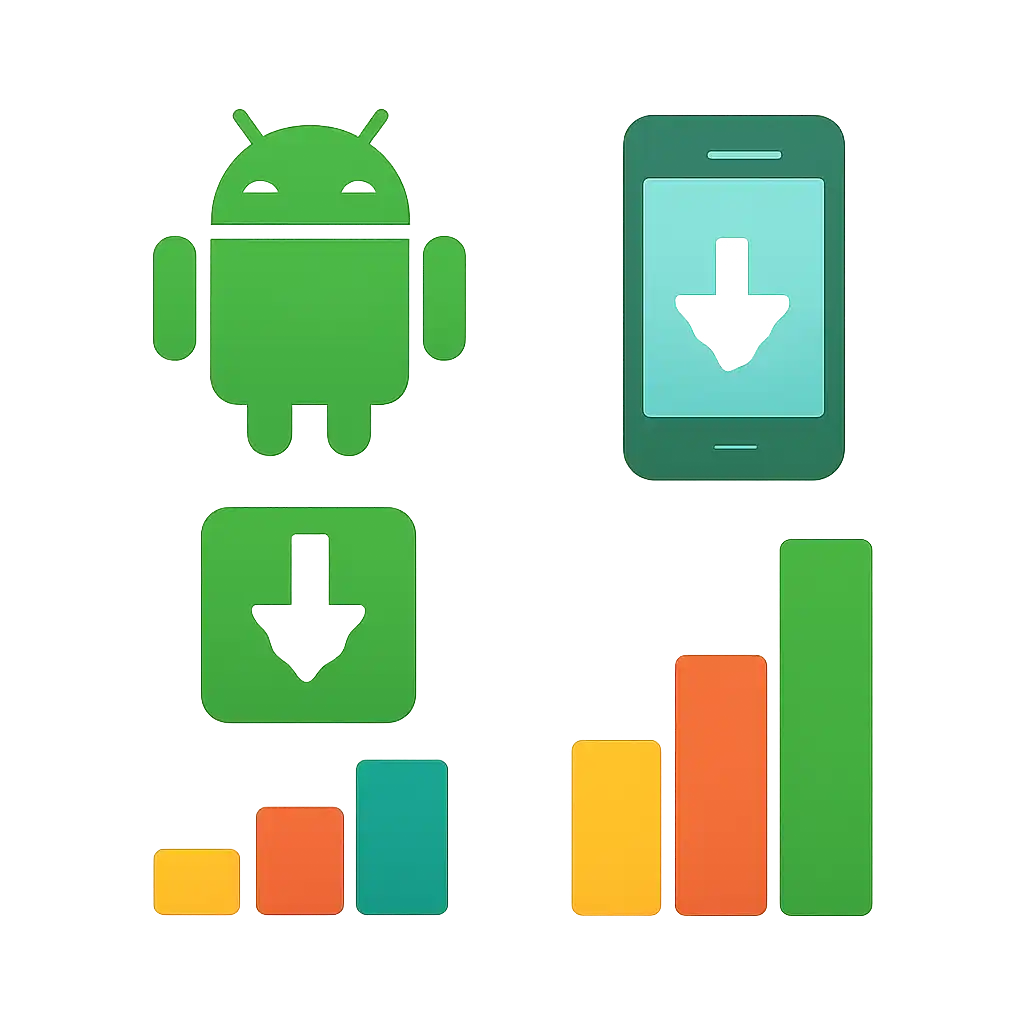 Infographic comparing options using coloured bars and, Rummy Circle: Download and Install on Android
