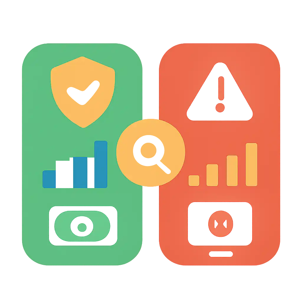 Infographic comparing options using coloured bars and, Is Rummy Circle Safe? What to Check Before You Deposit
