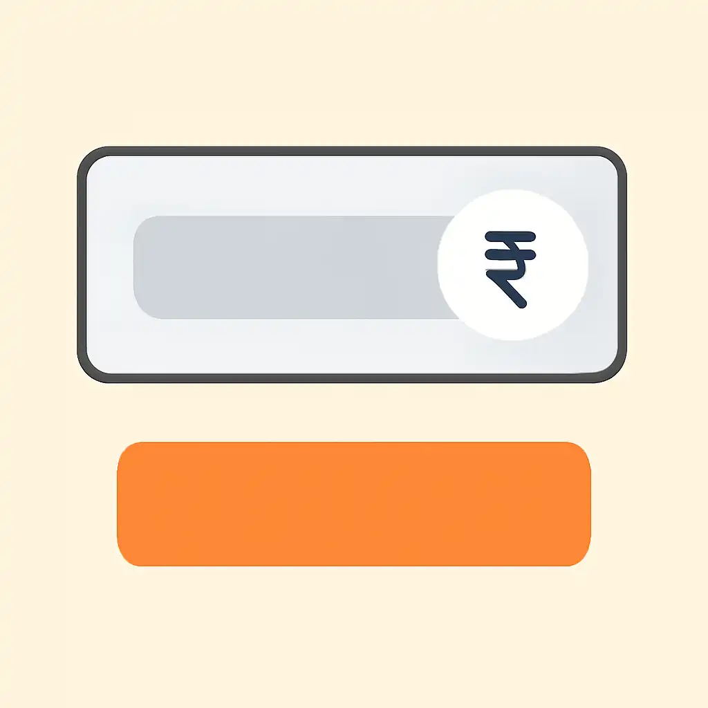 Close-up of button or form field for minimum deposit, Rummy Circle