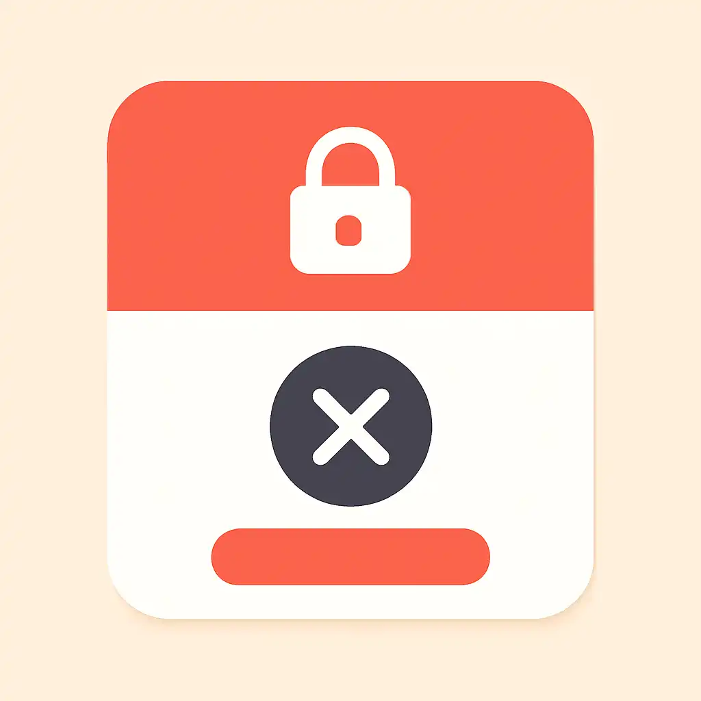 Close-up of button or form field for account locked, Rummy Circle
