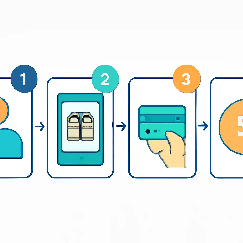 Annotated step diagram: referral rewards process with numbered callouts, Rummy Circle