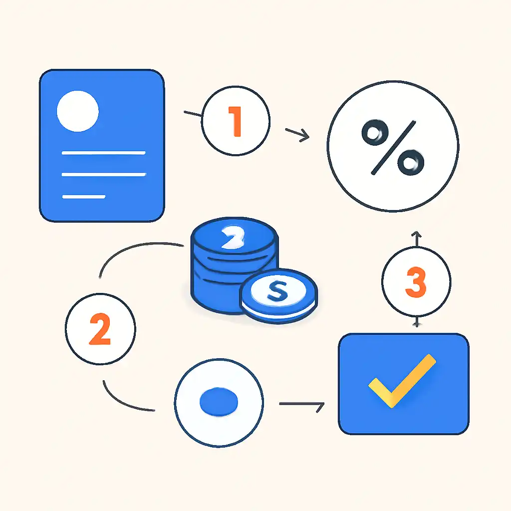 Annotated step diagram: wagering requirements process with numbered callouts, Rummy Circle